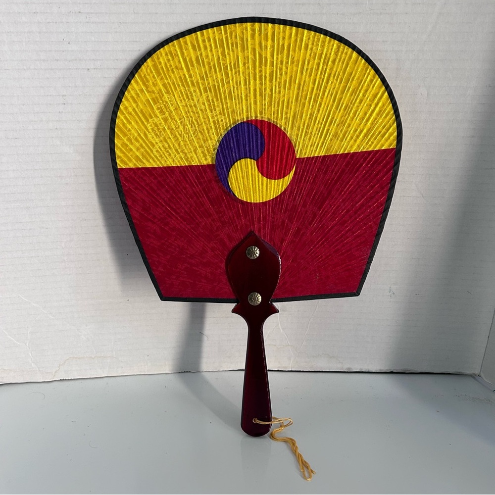 Korean traditional hand fan 13.5” long